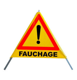 Panneau tripode de chantier pliable "Fauchage"