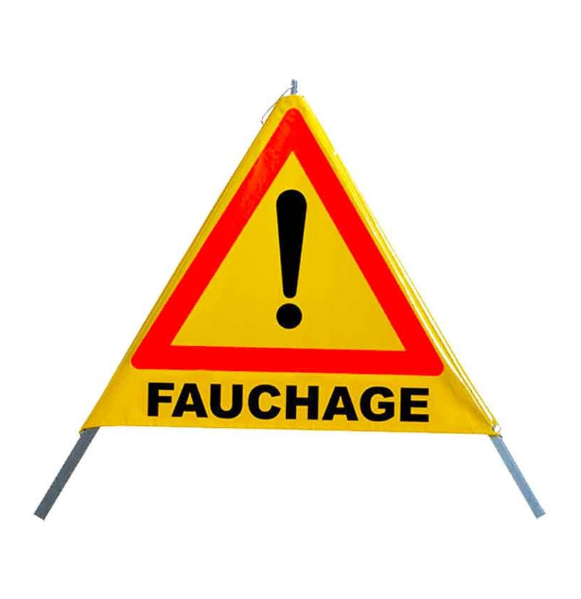 Panneau tripode de chantier pliable "Fauchage" Panneau tripode de chantier pliable "Fauchage"
