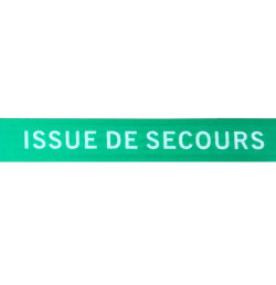 Enrouleur mural extérieur à sangle verte “ISSUE DE SECOURS”