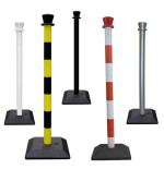 Poteau de balisage monobloc PVC avec base – Bandes réfléchissantes