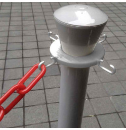 Poteau de balisage monobloc PVC avec base – Bandes réfléchissantes