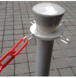 Poteau de balisage monobloc PVC avec base – Bandes réfléchissantes