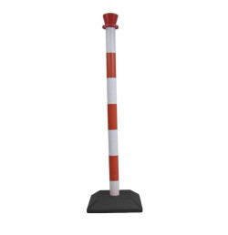 Poteau de balisage monobloc PVC avec base – Bandes réfléchissantes