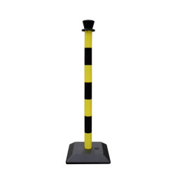 Poteau de balisage monobloc PVC avec base – Bandes réfléchissantes