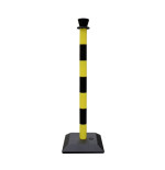 Poteau de balisage monobloc PVC avec base – Bandes réfléchissantes
