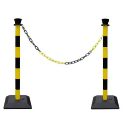 Poteau de balisage monobloc PVC avec base – Bandes réfléchissantes