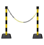 Poteau de balisage monobloc PVC avec base – Bandes réfléchissantes