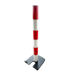 Poteau de balisage acier sur roulettes | Base fonte  – IDEQUIP