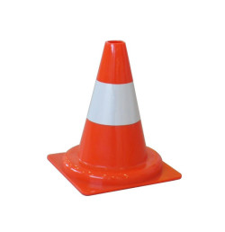 Cône de chantier orange avec bandes réfléchissantes – IDEQUIP