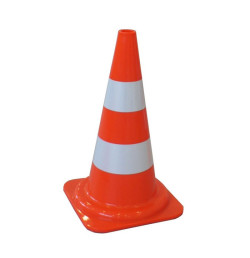 Cône de chantier orange avec bandes réfléchissantes – IDEQUIP