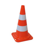 Cône de chantier orange avec bandes réfléchissantes – IDEQUIP