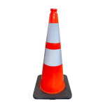 Cône de chantier PVC base lestée classe 2 – IDEQUIP
