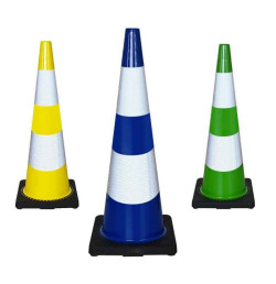 Cône de chantier 90 cm base lestée – 4 coloris – IDEQUIP
