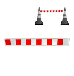 Barrière extensible avec colliers pour cône de chantier – 100 à 200 cm – IDEQUIP