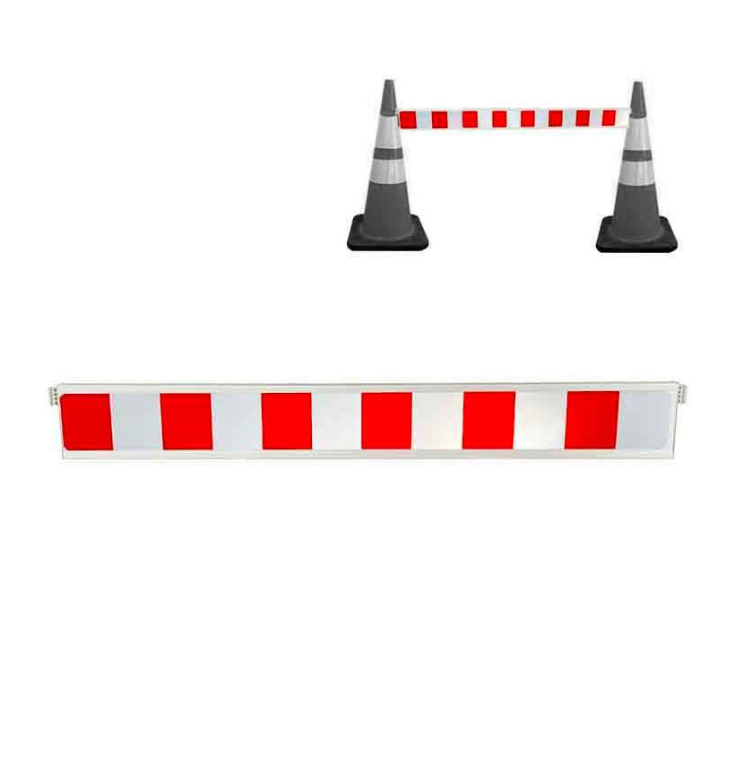 Barrière extensible avec colliers pour cône de chantier – 100 à 200 cm – IDEQUIP Barrière extensible avec colliers pour cône de chantier – 100 à 200 cm – IDEQUIP