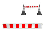 Barrière extensible avec colliers pour cône de chantier – 100 à 200 cm – IDEQUIP