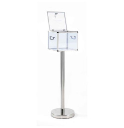 Urne électorale en plexiglas sur pied – Capacité 600 ou 1200 bulletins