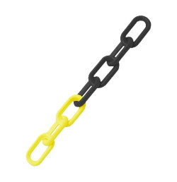 Chaîne de signalisation plastique noir/jaune – Ø 6, 8 ou 10 mm