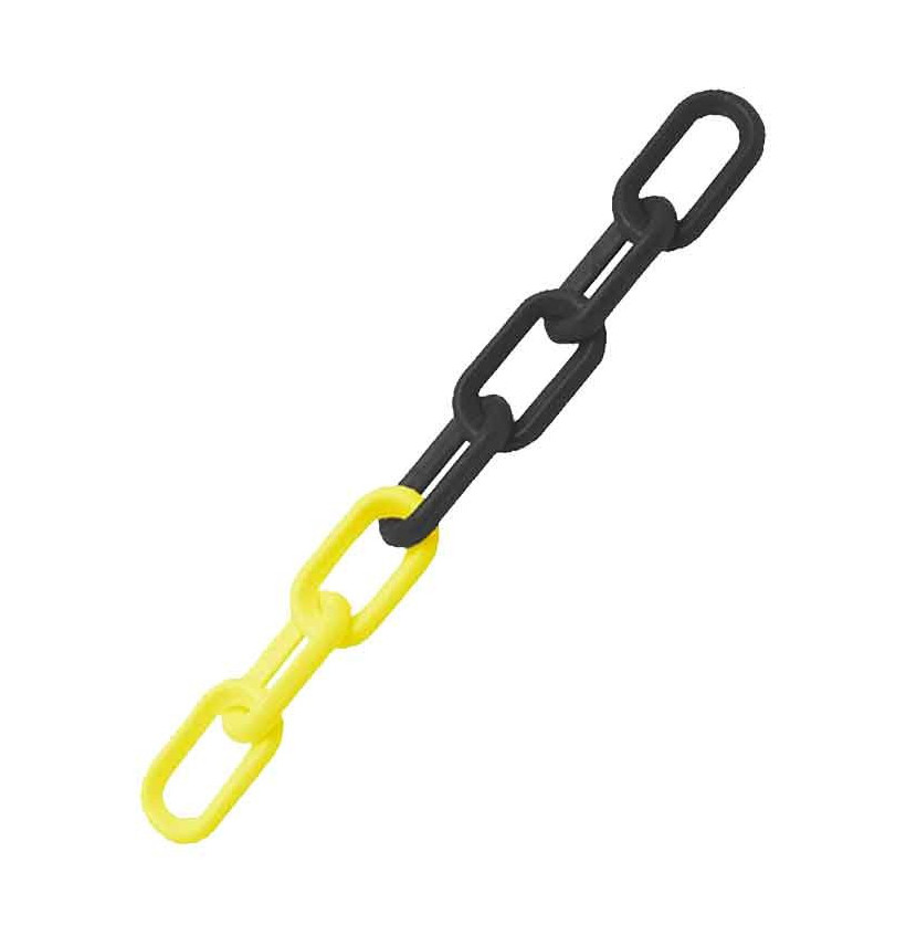 Chaîne de signalisation plastique noir/jaune – Ø 6, 8 ou 10 mm Chaîne de signalisation plastique noir/jaune – Ø 6, 8 ou 10 mm
