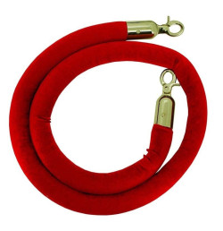 Cordon en velours rouge pour poteau de balisage – Doré ou chromé
