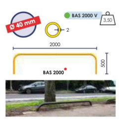 Arceau de protection espaces verts 2m – Acier vert RAL6005 | IDEQUIP