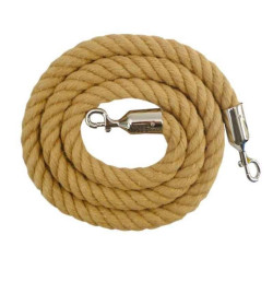 Cordon torsadé en chanvre – Fermoir chromé ou laitonné – 200 cm