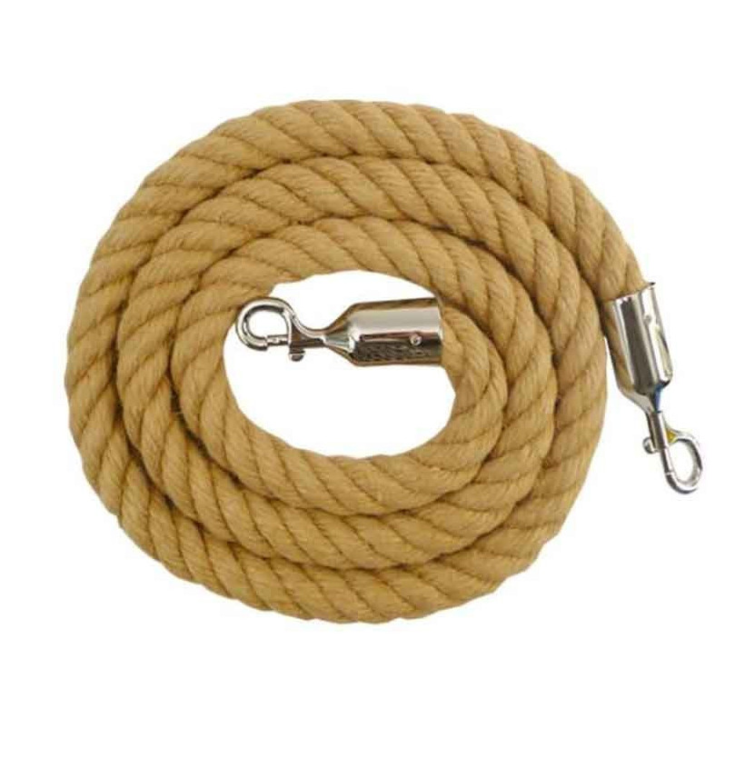 Cordon torsadé en chanvre – Fermoir chromé ou laitonné – 200 cm Cordon torsadé en chanvre – Fermoir chromé ou laitonné – 200 cm
