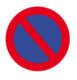 Pictogramme adhésif sol “Stationnement interdit” Ø 500 mm