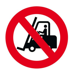 Pictogramme adhésif sol “Interdit chariot élévateur” Ø 500 mm