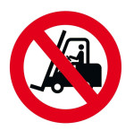 Pictogramme adhésif sol “Interdit chariot élévateur” Ø 500 mm
