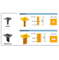 Fourreau de fixation à sceller pour barrière de quai Ø40 ou Ø60 mm