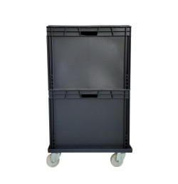 Plateau roulant pour bacs – 250 kg, 610 x 410 mm, rebords antiglisse