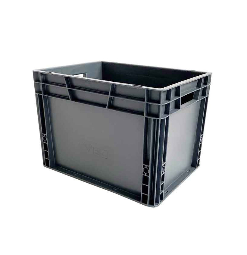 Bacs de manutention norme Europe – Polypropylène gris, 3 formats Bacs de manutention norme Europe – Polypropylène gris, 3 formats