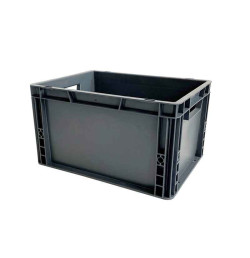 Bacs de manutention norme Europe – Polypropylène gris, 3 formats