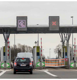 Barrière de route rétractable rouge/blanc 5 ou 6 m, haute visibilité