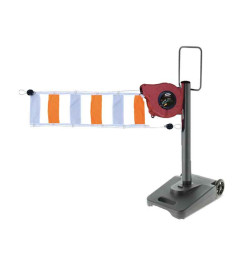 SafeRoll Mobile Fabric Barrier 5 to 15 m – Red/White or Black/Yellow | Wheeled Trolley Base