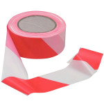 Ruban de signalisation rouge/blanc recto/verso  Indéchirable chantier