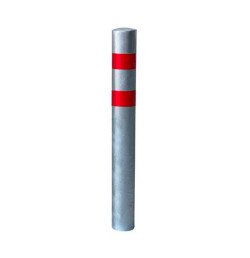 Borne anti-bélier avec bandes réfléchissantes rouges