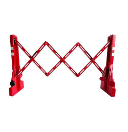 Barrière extensible EXTENSO VISO de chantier en polypropylène – 2,4 m  | IDEQUIP