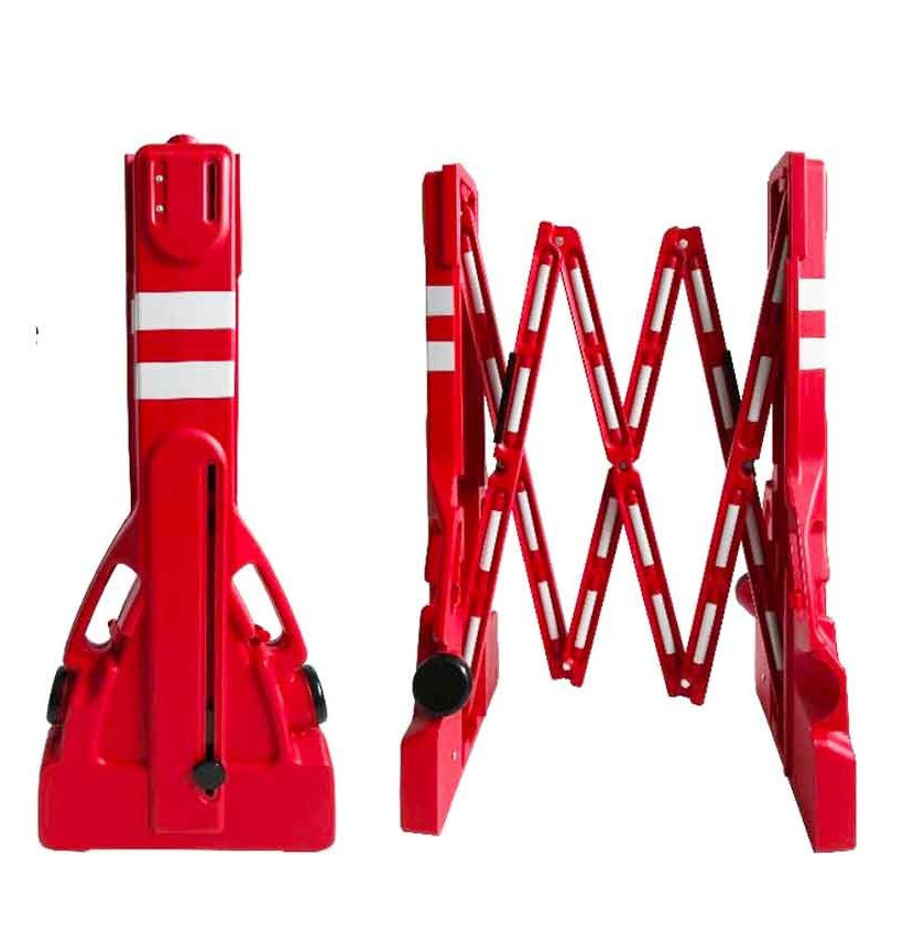 Barrière PVC avec bandes rétroréfléchissantes