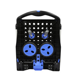 Chariot préparation pliable 2 plateaux avec bac 30L – Compact et robuste