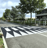 Plateau coussin ralentisseur avec passage piéton H100mm sur mesure