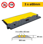 Passe câble caoutchouc | 3 x ø58mm