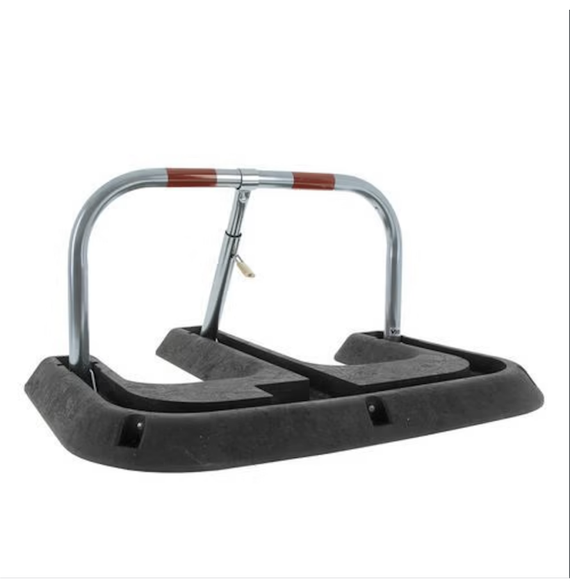 Barrière de Parking Rabattable Ø38 mm Acier Zingué et Base