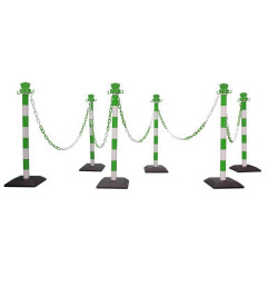 Kit 6 poteaux de balisage en PVC et 10 m de chaine