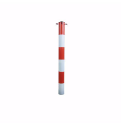 Steel Marking Bollard Ø100 mm H1200 mm – Red Epoxy & Reflective Bands | IDEQUIP