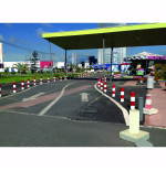 Steel Marking Bollard Ø100 mm H1200 mm – Red Epoxy & Reflective Bands | IDEQUIP