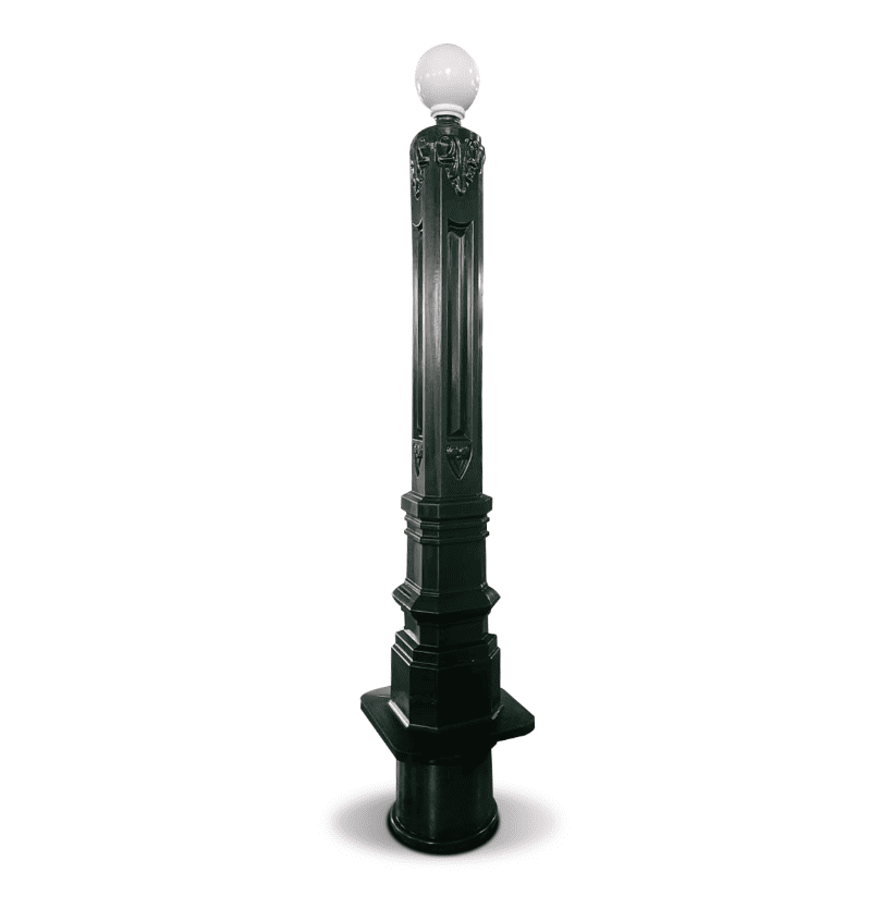 Borne Place du Midi PMR tête plate blanche à mémoire de forme – Ø172 mm | H1160 mm