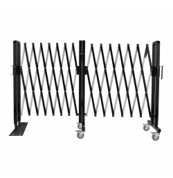 Barrière de chantier extensible 4 m en acier rouge et blanc – BAR4000 | Repliée 42 cm | IDEQUIP
