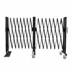 Barrière de chantier extensible 4 m en acier rouge et blanc – BAR4000 | Repliée 42 cm | IDEQUIP
